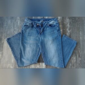 Light wash blue denim bootcut jeans by Maurices